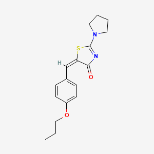 molecular formula C17H20N2O2S B2414722 (E)-5-(4-propoxybenzylidene)-2-(pyrrolidin-1-yl)thiazol-4(5H)-one CAS No. 840499-27-6