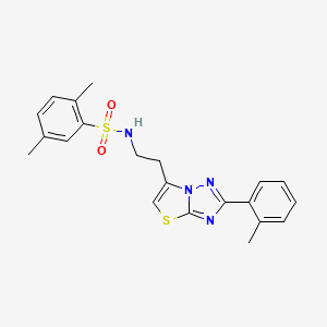 B2414726 2,5-dimethyl-N-(2-(2-(o-tolyl)thiazolo[3,2-b][1,2,4]triazol-6-yl)ethyl)benzenesulfonamide CAS No. 946306-24-7