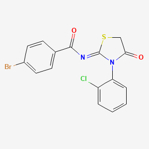molecular formula C16H10BrClN2O2S B2414732 (Z)-4-bromo-N-(3-(2-chlorophenyl)-4-oxothiazolidin-2-ylidene)benzamide CAS No. 303093-10-9