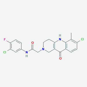 B2414738 1-(4-{[(4-fluorophenyl)sulfonyl]amino}benzoyl)-N-(tetrahydrofuran-2-ylmethyl)piperidine-4-carboxamide CAS No. 1251592-11-6