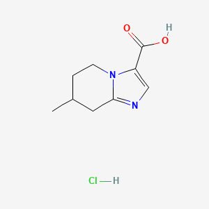 molecular formula C9H13ClN2O2 B2414758 7-Methyl-5,6,7,8-tetrahydroimidazo[1,2-a]pyridine-3-carboxylic acid;hydrochloride CAS No. 2402831-01-8