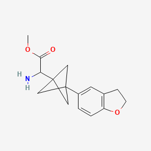 molecular formula C16H19NO3 B2414768 Methyl 2-amino-2-[3-(2,3-dihydro-1-benzofuran-5-yl)-1-bicyclo[1.1.1]pentanyl]acetate CAS No. 2287261-62-3