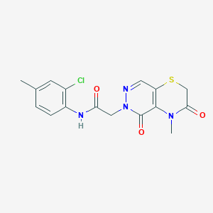 molecular formula C16H15ClN4O3S B2414787 N-(2-chloro-4-methylphenyl)-2-(4-methyl-3,5-dioxopyridazino[4,5-b][1,4]thiazin-6-yl)acetamide CAS No. 1251580-80-9