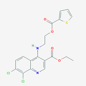 molecular formula C19H16Cl2N2O4S B241479 ethyl 7,8-dichloro-4-({2-[(2-thienylcarbonyl)oxy]ethyl}amino)-3-quinolinecarboxylate 