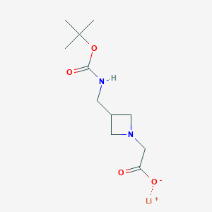 molecular formula C11H19LiN2O4 B2414835 Lithium;2-[3-[[(2-methylpropan-2-yl)oxycarbonylamino]methyl]azetidin-1-yl]acetate CAS No. 2344679-50-9