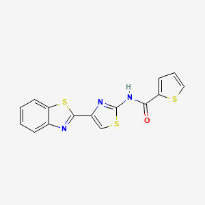 molecular formula C15H9N3OS3 B2414848 N-[4-(1,3-benzothiazol-2-yl)-1,3-thiazol-2-yl]thiophene-2-carboxamide CAS No. 477327-03-0