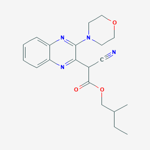 molecular formula C20H24N4O3 B2414863 2-Methylbutyl 2-cyano-2-(3-morpholinoquinoxalin-2-yl)acetate CAS No. 586990-69-4