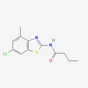 molecular formula C12H13ClN2OS B2414881 N-(6-chloro-4-methyl-1,3-benzothiazol-2-yl)butanamide CAS No. 906783-78-6