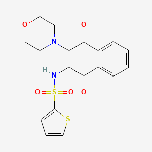molecular formula C18H16N2O5S2 B2414889 N-(3-morpholin-4-yl-1,4-dioxonaphthalen-2-yl)thiophene-2-sulfonamide CAS No. 498537-69-2