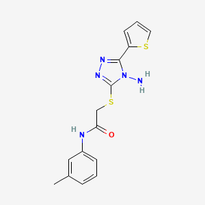 2-[(4-amino-5-thiophen-2-yl-1,2,4-triazol-3-yl)sulfanyl]-N-(3-methylphenyl)acetamide
