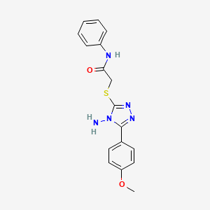 2-{[4-amino-5-(4-methoxyphenyl)-4H-1,2,4-triazol-3-yl]sulfanyl}-N-phenylacetamide