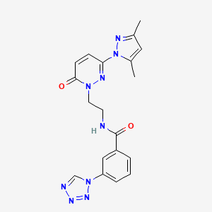 N-(2-(3-(3,5-dimethyl-1H-pyrazol-1-yl)-6-oxopyridazin-1(6H)-yl)ethyl)-3-(1H-tetrazol-1-yl)benzamide