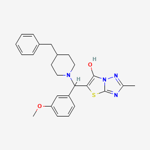 molecular formula C25H28N4O2S B2414917 5-((4-Benzylpiperidin-1-yl)(3-methoxyphenyl)methyl)-2-methylthiazolo[3,2-b][1,2,4]triazol-6-ol CAS No. 851969-58-9