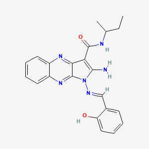 (E)-2-amino-N-(sec-butyl)-1-((2-hydroxybenzylidene)amino)-1H-pyrrolo[2,3-b]quinoxaline-3-carboxamide