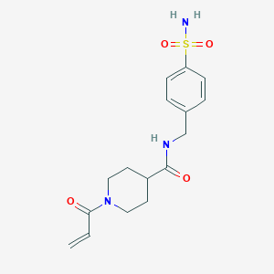 1-Prop-2-enoyl-N-[(4-sulfamoylphenyl)methyl]piperidine-4-carboxamide