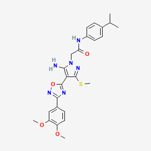 2-(5-amino-4-(3-(3,4-dimethoxyphenyl)-1,2,4-oxadiazol-5-yl)-3-(methylthio)-1H-pyrazol-1-yl)-N-(4-isopropylphenyl)acetamide