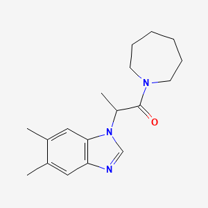 molecular formula C18H25N3O B2414937 1-(azepan-1-yl)-2-(5,6-dimethyl-1H-benzimidazol-1-yl)propan-1-one CAS No. 1393591-72-4