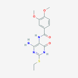 molecular formula C15H18N4O4S B2414941 N-(4-amino-2-(ethylthio)-6-oxo-1,6-dihydropyrimidin-5-yl)-3,4-dimethoxybenzamide CAS No. 868226-79-3