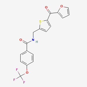 molecular formula C18H12F3NO4S B2414950 N-((5-(furan-2-carbonyl)thiophen-2-yl)methyl)-4-(trifluoromethoxy)benzamide CAS No. 1797547-05-7