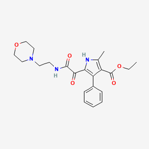 molecular formula C22H27N3O5 B2414959 ethyl 2-methyl-5-(2-((2-morpholinoethyl)amino)-2-oxoacetyl)-4-phenyl-1H-pyrrole-3-carboxylate CAS No. 1004172-19-3