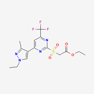 ethyl {[4-(1-ethyl-3-methyl-1H-pyrazol-4-yl)-6-(trifluoromethyl)pyrimidin-2-yl]sulfonyl}acetate