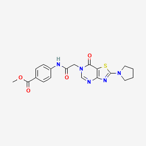 methyl 4-(2-(7-oxo-2-(pyrrolidin-1-yl)thiazolo[4,5-d]pyrimidin-6(7H)-yl)acetamido)benzoate