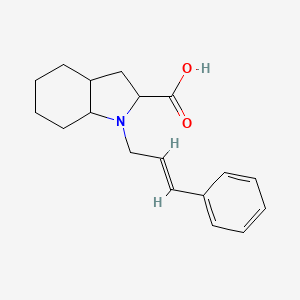 molecular formula C18H23NO2 B2414990 1-(3-phenylprop-2-en-1-yl)-octahydro-1H-indole-2-carboxylic acid CAS No. 1563987-09-6