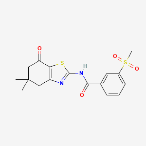 molecular formula C17H18N2O4S2 B2414992 N-(5,5-dimethyl-7-oxo-4,6-dihydro-1,3-benzothiazol-2-yl)-3-methylsulfonylbenzamide CAS No. 896283-30-0