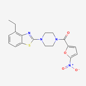 molecular formula C18H18N4O4S B2414998 [4-(4-Ethyl-1,3-benzothiazol-2-yl)piperazin-1-yl]-(5-nitrofuran-2-yl)methanone CAS No. 897476-54-9