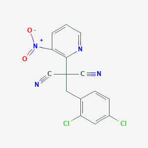 molecular formula C15H8Cl2N4O2 B2415004 2-(2,4-Dichlorobenzyl)-2-(3-nitro-2-pyridinyl)malononitrile CAS No. 439095-07-5
