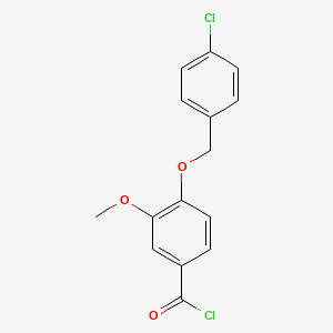 molecular formula C15H12Cl2O3 B2415029 4-[(4-Chlorobenzyl)oxy]-3-methoxybenzoyl chloride CAS No. 293738-24-6