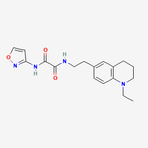 molecular formula C18H22N4O3 B2415046 N1-(2-(1-ethyl-1,2,3,4-tetrahydroquinolin-6-yl)ethyl)-N2-(isoxazol-3-yl)oxalamide CAS No. 955774-25-1