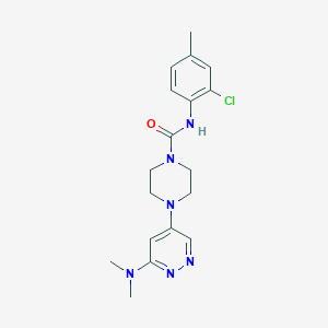 molecular formula C18H23ClN6O B2415049 N-(2-chloro-4-methylphenyl)-4-[6-(dimethylamino)pyridazin-4-yl]piperazine-1-carboxamide CAS No. 1790199-63-1