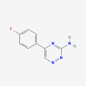 molecular formula C9H7FN4 B2415058 5-(4-氟苯基)-1,2,4-三嗪-3-胺 CAS No. 107128-47-2