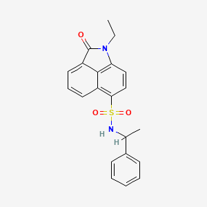 molecular formula C21H20N2O3S B2415116 1-ethyl-2-oxo-N-(1-phenylethyl)-1,2-dihydrobenzo[cd]indole-6-sulfonamide CAS No. 438489-07-7