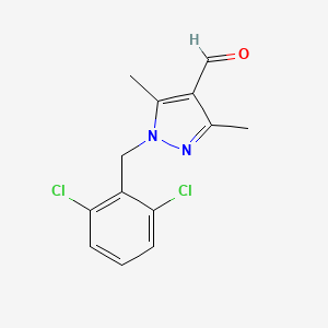 molecular formula C13H12Cl2N2O B2415121 1-[(2,6-dichlorophenyl)methyl]-3,5-dimethyl-1H-pyrazole-4-carbaldehyde CAS No. 956714-18-4