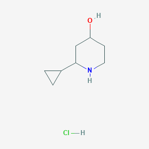 molecular formula C8H16ClNO B2415137 2-Cyclopropylpiperidin-4-ol hydrochloride CAS No. 1894761-10-4