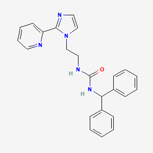 molecular formula C24H23N5O B2415164 1-benzhydryl-3-(2-(2-(pyridin-2-yl)-1H-imidazol-1-yl)ethyl)urea CAS No. 2034281-24-6