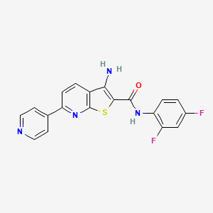B2415172 3-amino-N-(2,4-difluorophenyl)-6-(4-pyridinyl)thieno[2,3-b]pyridine-2-carboxamide CAS No. 445267-45-8