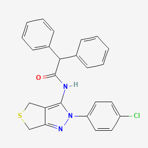 molecular formula C25H20ClN3OS B2415173 N-[2-(4-chlorophenyl)-2H,4H,6H-thieno[3,4-c]pyrazol-3-yl]-2,2-diphenylacetamide CAS No. 681268-68-8