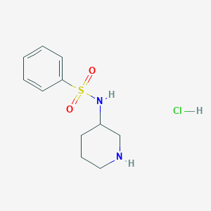 molecular formula C11H17ClN2O2S B2415178 N-Piperidin-3-ylbenzenesulfonamide;hydrochloride CAS No. 1829814-29-0