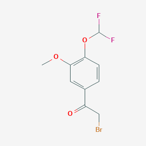 molecular formula C10H9BrF2O3 B2415266 2-Bromo-1-[4-(difluoromethoxy)-3-methoxyphenyl]ethan-1-one CAS No. 149169-71-1