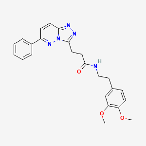 molecular formula C24H25N5O3 B2415391 N-[2-(3,4-dimethoxyphenyl)ethyl]-3-{6-phenyl-[1,2,4]triazolo[4,3-b]pyridazin-3-yl}propanamide CAS No. 1189694-66-3
