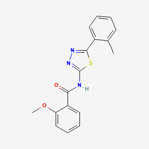 molecular formula C17H15N3O2S B2415404 2-methoxy-N-[5-(2-methylphenyl)-1,3,4-thiadiazol-2-yl]benzamide CAS No. 391226-85-0