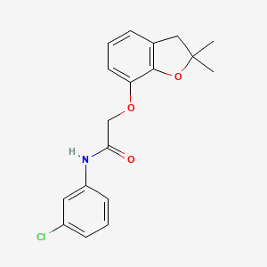 molecular formula C18H18ClNO3 B2415430 N-(3-chlorophenyl)-2-((2,2-dimethyl-2,3-dihydrobenzofuran-7-yl)oxy)acetamide CAS No. 939173-35-0