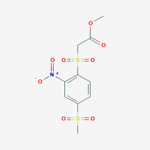 molecular formula C10H11NO8S2 B241547 Methyl 2-(4-methylsulfonyl-2-nitrophenyl)sulfonylacetate 