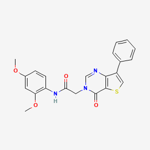 molecular formula C22H19N3O4S B2415510 N-(2,4-dimethoxyphenyl)-2-(4-oxo-7-phenylthieno[3,2-d]pyrimidin-3(4H)-yl)acetamide CAS No. 1105235-95-7