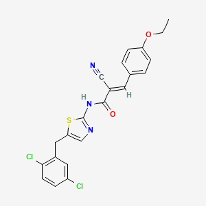 molecular formula C22H17Cl2N3O2S B2415528 2-cyano-N-{5-[(2,5-dichlorophenyl)methyl]-1,3-thiazol-2-yl}-3-(4-ethoxyphenyl)prop-2-enamide CAS No. 327062-34-0