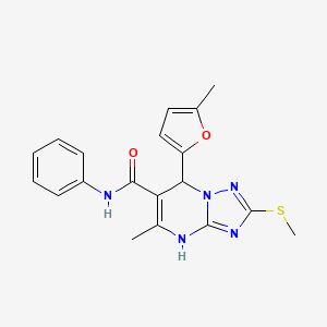 molecular formula C19H19N5O2S B2415550 5-methyl-7-(5-methylfuran-2-yl)-2-(methylthio)-N-phenyl-4,7-dihydro-[1,2,4]triazolo[1,5-a]pyrimidine-6-carboxamide CAS No. 941947-46-2
