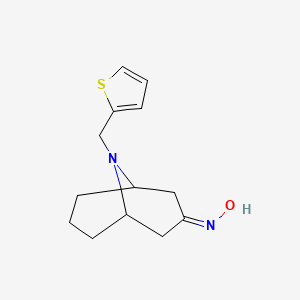 molecular formula C13H18N2OS B2415565 N-{9-[(thiophen-2-yl)methyl]-9-azabicyclo[3.3.1]nonan-3-ylidene}hydroxylamine CAS No. 685120-10-9